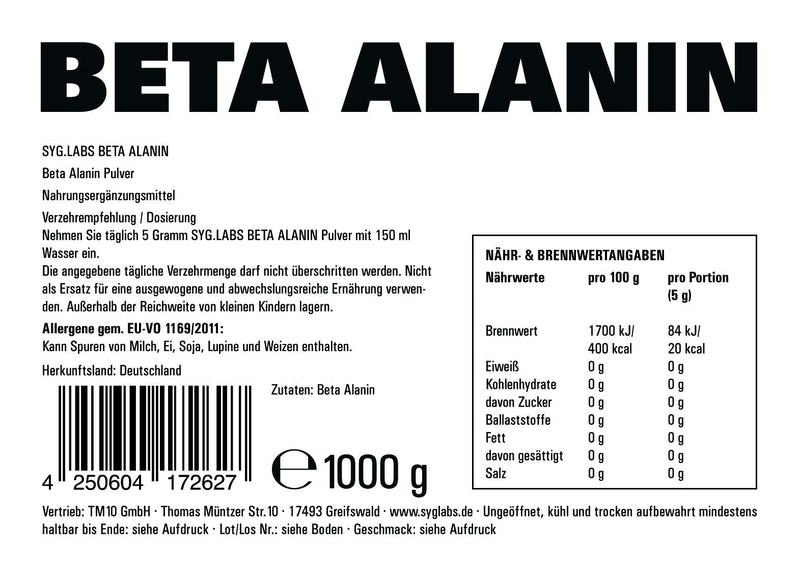 Beta Alanine - 1000g pure Beta Alanine powder - vegan and without additives - NewNest Australia