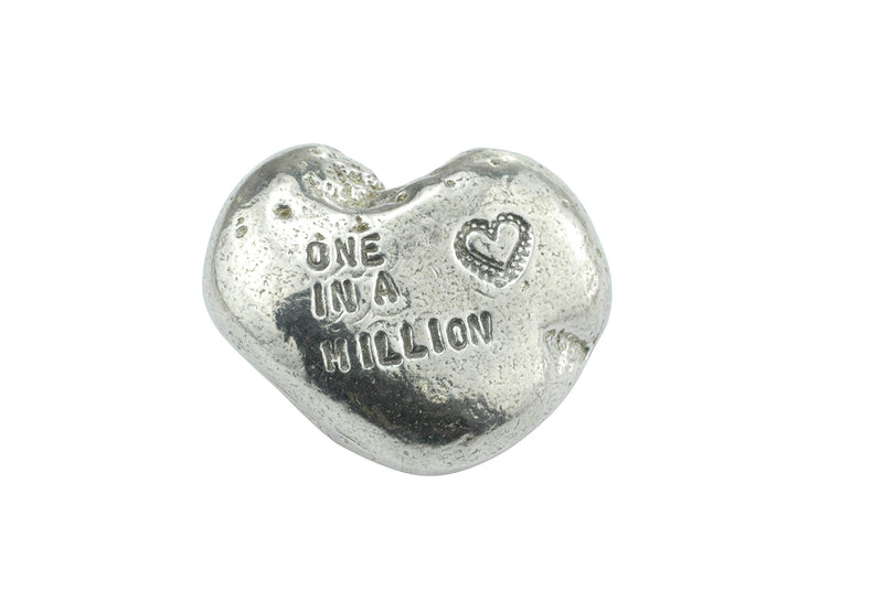 NewNest Australia - 10th Your My One in A Million Gift - 10th Anniversary Metal Heart Pebble Gift -Keep My Heart Close 