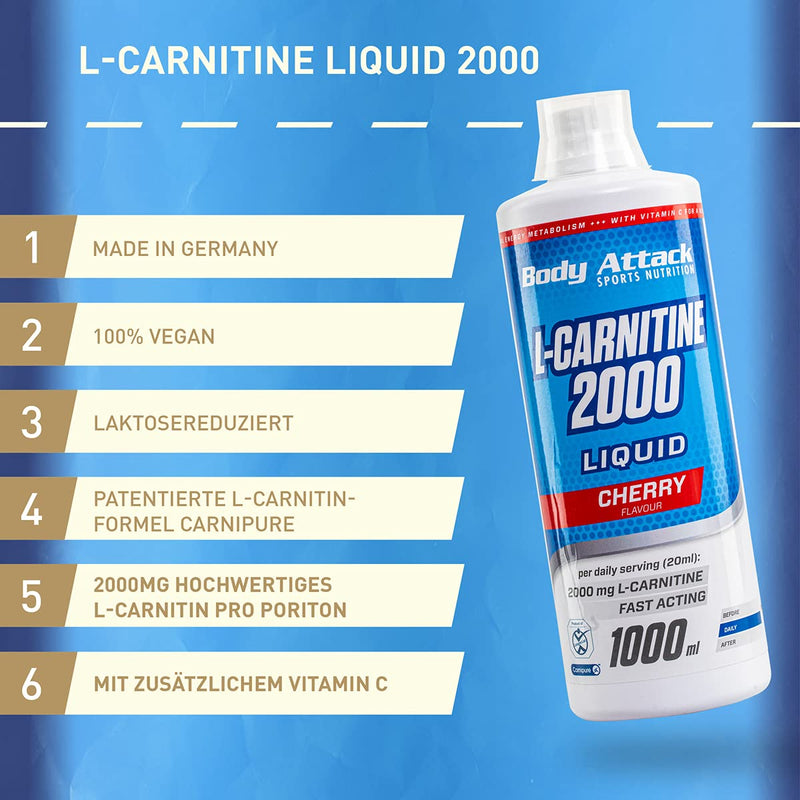 Body Attack L-Carnitine Liquid, Orange, Pack of 1 (1x 500 ml) - NewNest Australia
