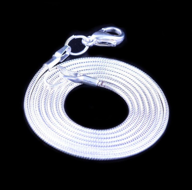 Snake Chain Necklace White Brightening 24pcs 925 Silver Plated 1.2mm DIY Shining Link with Lobster Clasps for Jewelry Making (16 inch, Shining White Brightening) 16 inch - NewNest Australia