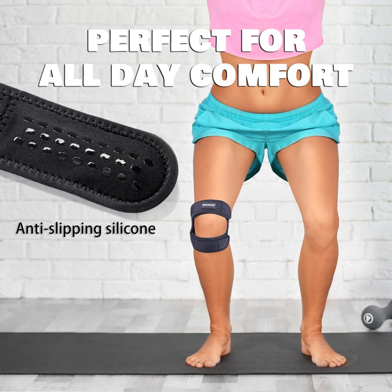 Thx4COPPER Compression Dual Patella Knee Brace for Pain Relief, Adjustable Knee Strap Support for Running, Jumper, Gym Exercise, Arthritis, Tendonitis, Injury Recovery, Joints and Muscles-XXL XXL - NewNest Australia