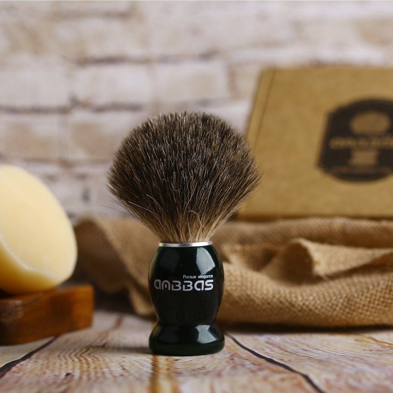 Anbbas Shaving Set Badger Hair Shaving Brush Stainless Steel Shaving Brush Stand Shaving Soap Bowl Mug Goat Milk Soap for Men Gift Set3 - NewNest Australia