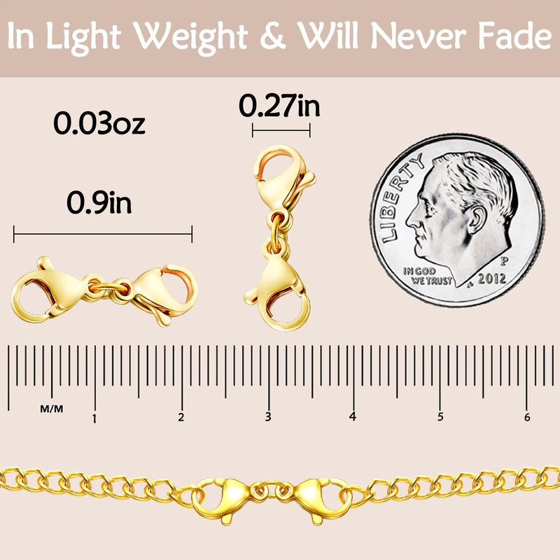 Double Lobster Clasp Extender Necklace Clasp Connector Bracelet Extension,Gold and Silver Lobster Claw Clasp Double Opening Jewelry Clasps for DIY Jewelry Making Women Girls 8pcs (4 Gold & 4 Silver) - NewNest Australia
