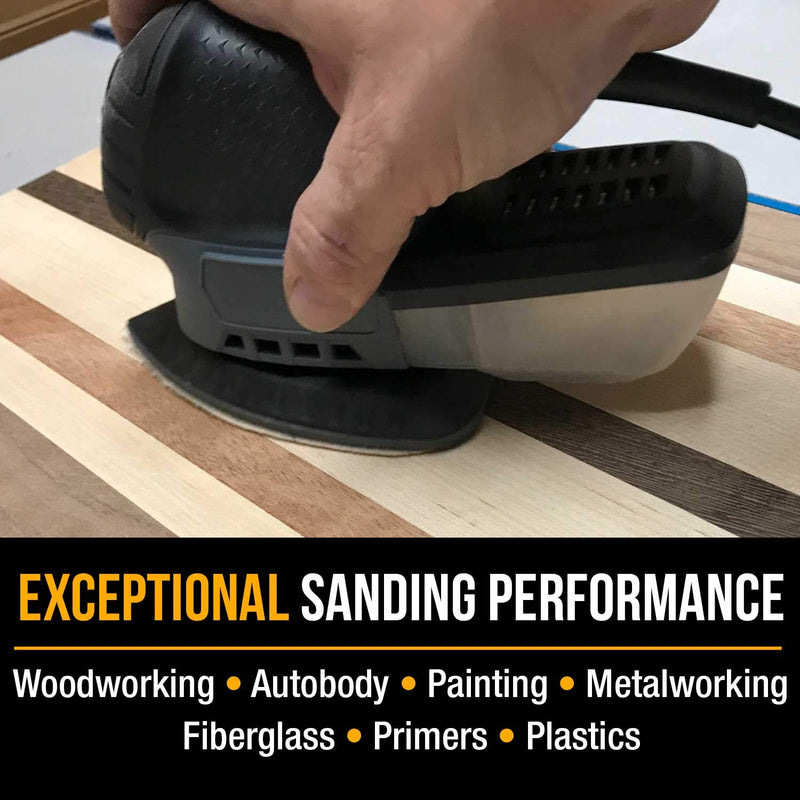 Dura-Gold Premium Mouse Detail Sander Sandpaper, 48 Assorted Grit Sanding Sheets - 60, 80, 120, 220, 320, 400-5 Hole Pattern Hook & Loop Triangle Mouse Discs - Woodworking Wood Crafting, Auto Paint Variety Pack - NewNest Australia