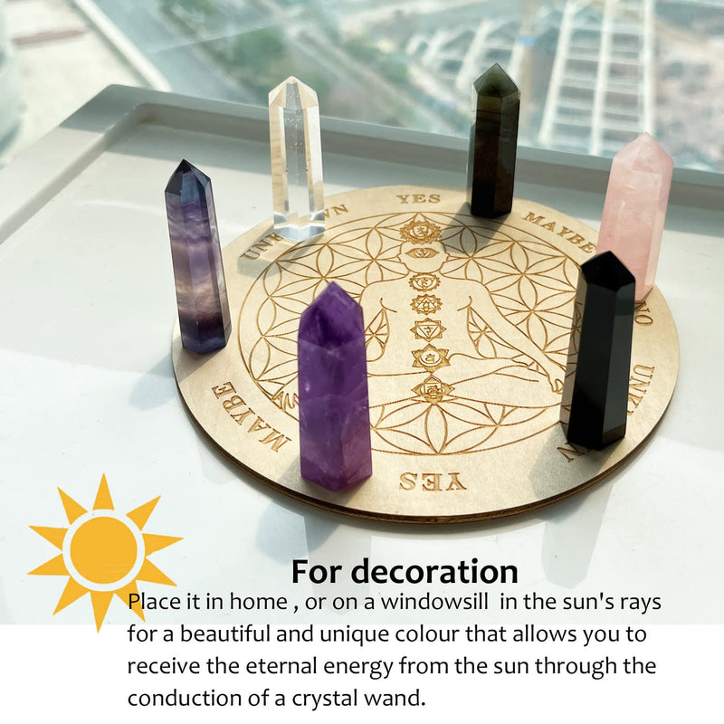 XIANNVXI 2" Fluorite Crystal Wand Healing Crystals Wand Tower Natural Gemstone Hexagonal Point Wand for Reiki Meditation Therapy Energy Direction - NewNest Australia