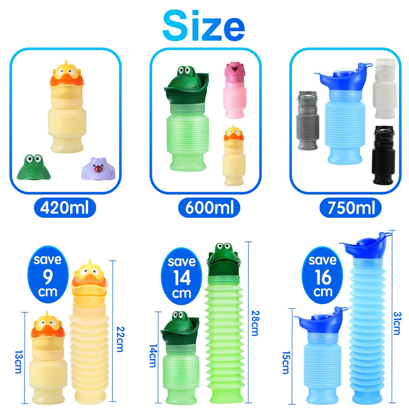 Topcloud Shrinkable Urinal, 750ml Male Female Portable Mobile Toilet Potty Pee Urine Bottle, Reusable Emergency Urinal for Camping Car Travel Traffic Jam and Queuing Blue - NewNest Australia
