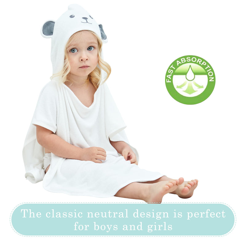 HIPHOP PANDA Bamboo Hooded Baby Towel - Soft Hooded Bath Towel with Bear Ears for Babie, Toddler,Infant, Perfect for Boy and Girl - (Bear, 21.5 x 22.5 Inch) 21.5x22.5 Inch (Pack of 1) - NewNest Australia