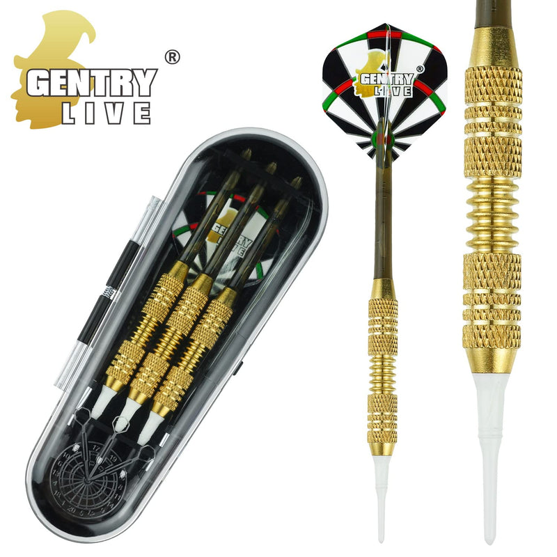 Gentry Live Barss Soft Tip Darts Set 14 16 16.5 18 Grams - 3 Shafts + 3 Standard Flights+6 Tip + Portable Case for Electronic Dart Board (16) - NewNest Australia