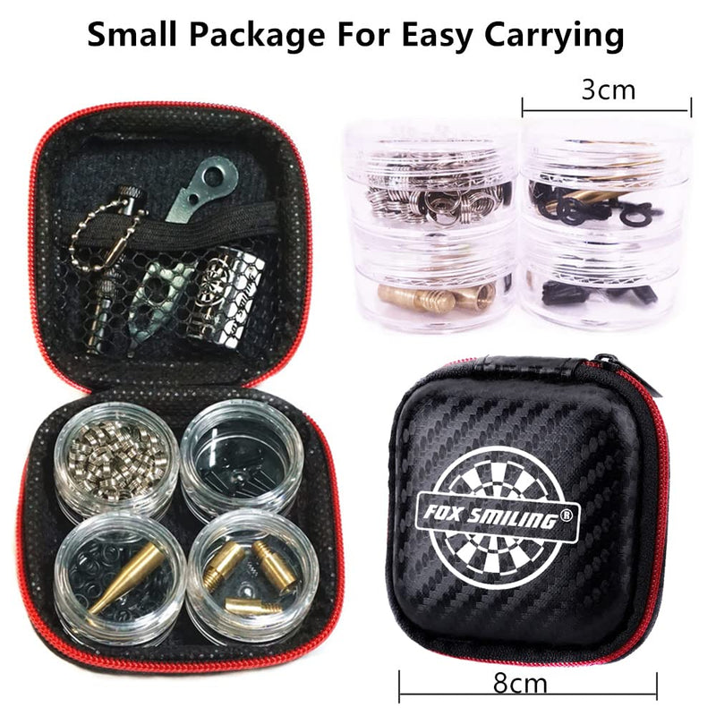 FOX SMILING Dart Tool Kit, 145PCS, with Steel Rubber O Ring, Stone Sharpener Dart Repair Accessories Set Flight Protector and Weight Add A Grams,Small Packaging Easy Carrying 145 pieces - NewNest Australia