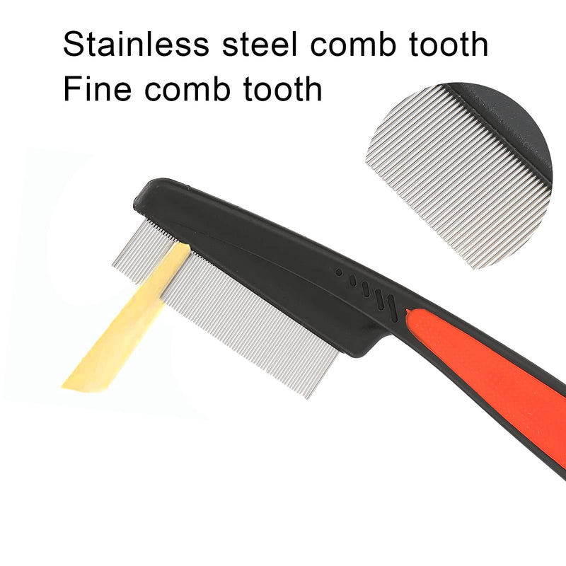 Lice Comb, Stainless Steel Fine Tooth Comb, Professional Nit Comb, Head Lice Remover, Hair Comb, Pet Comb, Effectively Removes Head Lice Lice Dandruff Hair Stains - NewNest Australia