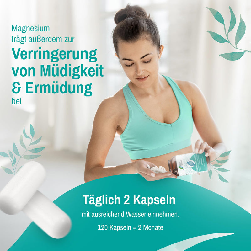 R(H) A Nutrition - Magnesium 400 Mg Extra Capsules High Dose - Dietary Supplement For Muscles, Bones & More - 100% Vegan & No Additives Made In Germany (120 Capsules) - NewNest Australia