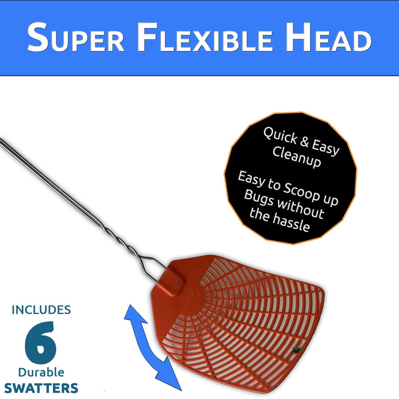 Bug & Fly Swatter – Braided Metal Handle 6 Pack Fly Swatters – Indoor / Outdoor – Pest Control flyswatter - NewNest Australia