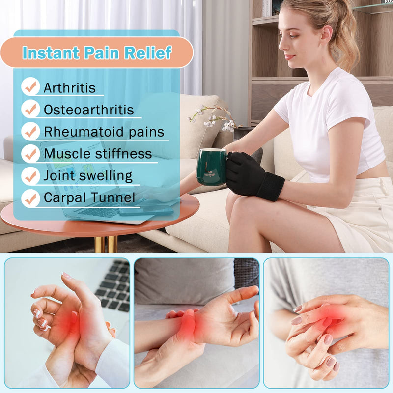 Tolaccea Finger Ice Glove for Arthritis Pain Relief, Adjustable Wrist Strap Hand Compression Ice Pack for Hot & Cold Therapy, Reusable Gel Cold Pack for Tendinitis, Carpal Tunnel (S) S - NewNest Australia