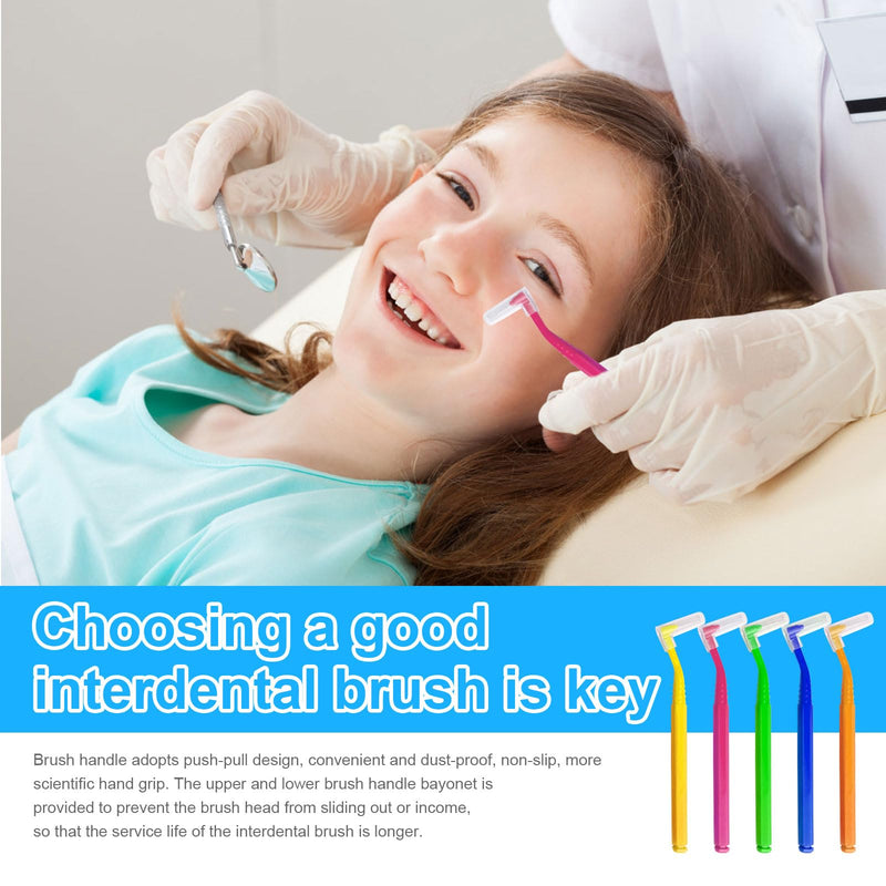 SKHAOVS Pack of 50 interdental brushes, toothbrushes for between teeth and gums, gap brush with non-slip handle, orthodontic universal care, braces cleaning, 5 colors - NewNest Australia
