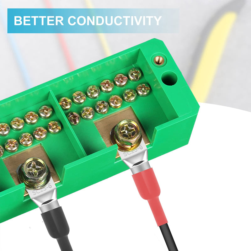 132 PCS Battery Terminal Connectors, 4 6 8 10 Gauge Wire Connectors, Battery Terminals, Tinned Cable Ends, Copper Wire Lugs for 4 6 8 10 AWG, Ring Terminals with Heat Shrink Tubing by HOUSUN - NewNest Australia