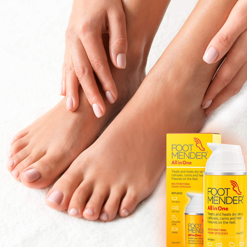 Footmender All in One | Treats and Heals Dry Feet, Hard Skin (calluses), Corns and Cracked Heels (Heel fissures) | Significant Effect After First Treatment | 100ml - NewNest Australia