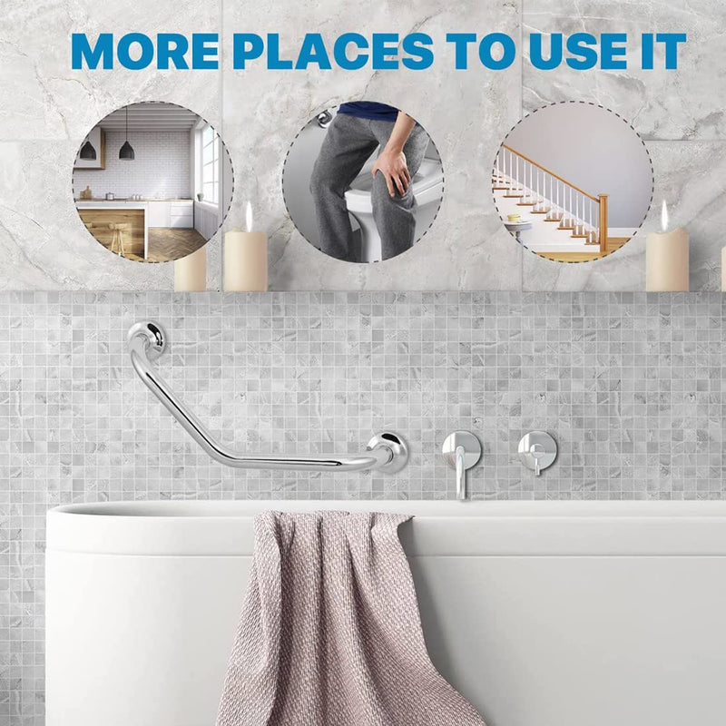 Soriace® Stainless Steel Grab Bar, Anti-Slip Grab Rail Handle/Wall Mounting Towel Rail Bar/Bathroom Support Handle Suit for Elder & Children & Personal Use Silver - NewNest Australia