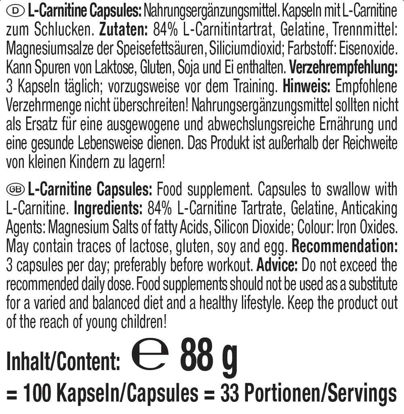 Weider L-Carnitine Capsules In High Doses With 100% Carnipure Brand Raw Material, The Body'S Own Nutrient Involved In Fat Metabolism, Premium Quality, 100 Capsules For The Diet Phase - NewNest Australia