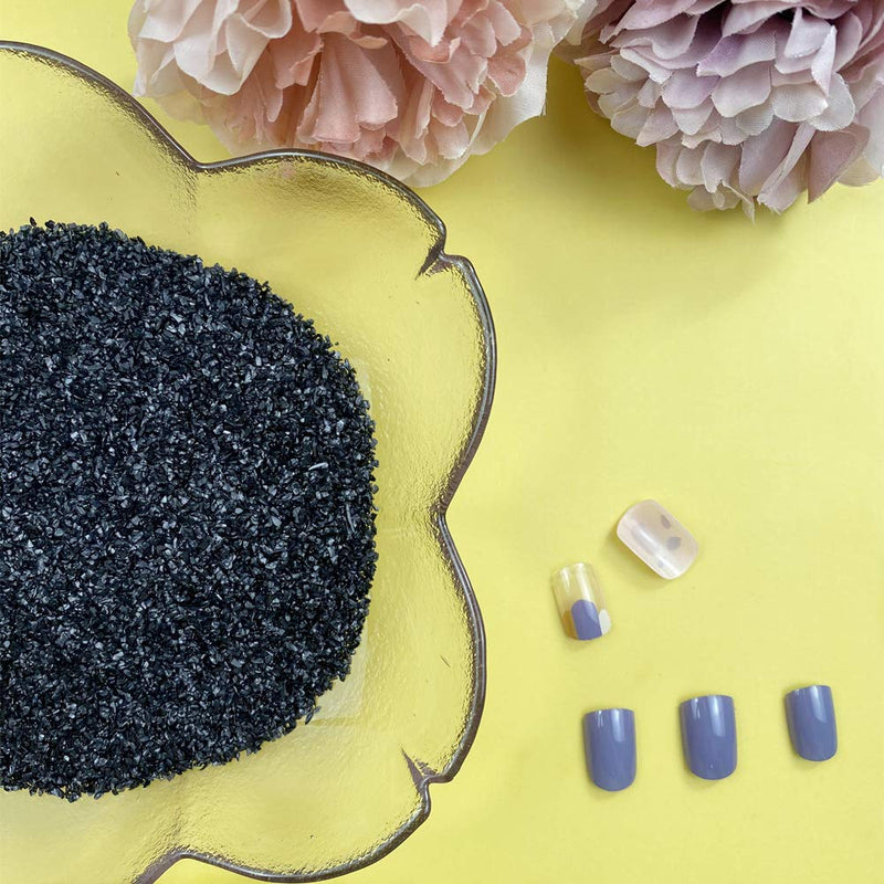 Jmassyang Crushed Glass Irregular Metallic Chips 100g Sprinkles Chunky Glitter for Nail Arts Craft Resin DIY Mobile Phone Case Vase Fillers Jewelry Making Home Decoration (Black, 0.5-2mm) Black - NewNest Australia