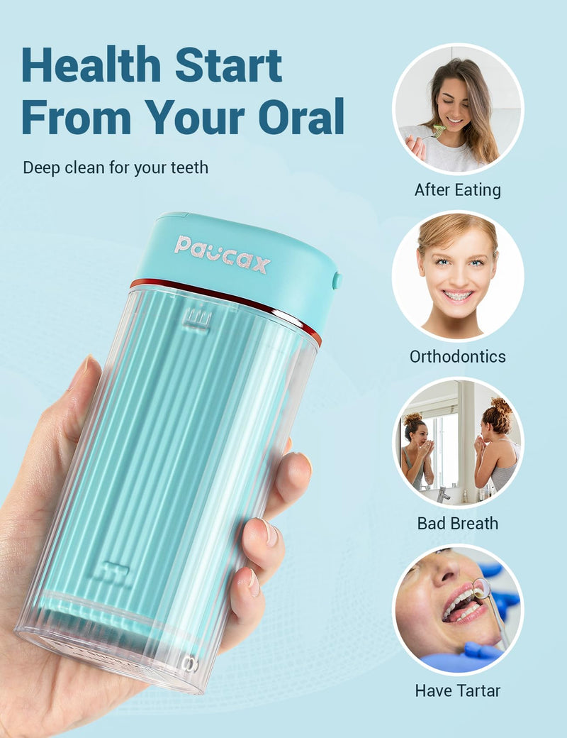 CARER BEAUTY professional oral irrigator for on the go with 3 modes and 6 nozzles IPX7 oral irrigator wireless water flosser for home/travel Protect your oral health - NewNest Australia