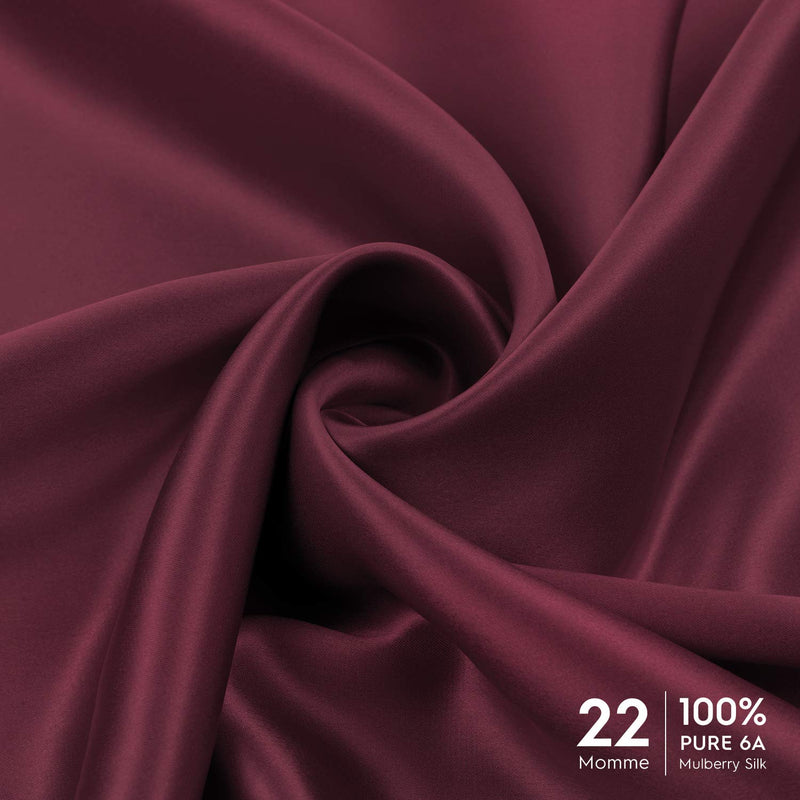 NewNest Australia - Tafts 22 Momme 100% Pure Mulberry Silk Pillowcase for Hair and Skin, Hypoallergenic, Both Sides Grade 6A Long Fiber Natural Silk Pillow Case, Concealed Zipper, Standard 20x26 inch, Burgundy Standard (20" x 26") 