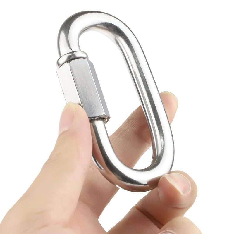 IEBUOBO Quick Link Stainless Steel Quick Link Chain D Shape Locking Quick Chain for Carabiner, Hammock, Camping and Outdoor Equipment (1/4 inch(16Packs)) 1/4 inch(16Packs) - NewNest Australia