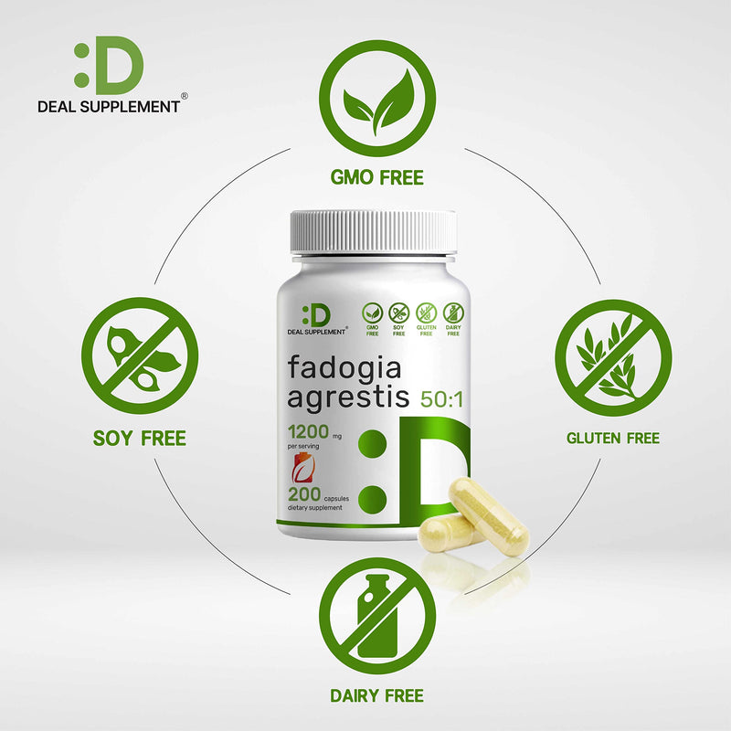 Fadogia Agrestis Extract 1200mg Per Serving, 200 Capsules, Third Party Tested, Ultra Strength (50:1 Extract from Root) for Healthy Testosterone Level and Support Energy and Endurance - NewNest Australia