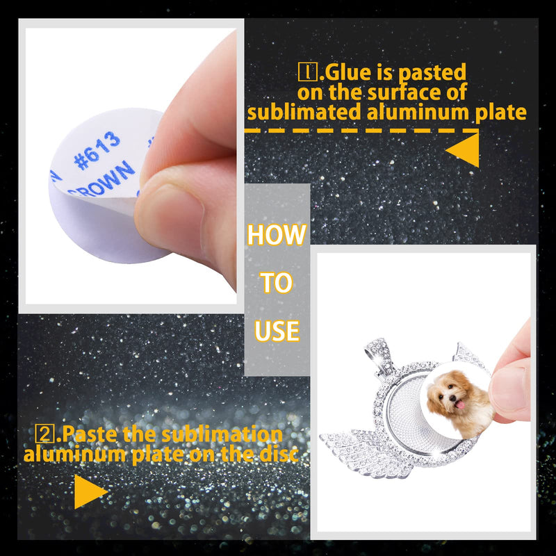 18 Pieces Sublimation Rhinestone Wing Bezel Pendant Trays Set Including 6 Double Sided Rhinestone Trays Pendant Charms with 12 Sublimation Blank Discs for Jewelry Making Gold, Silve - NewNest Australia