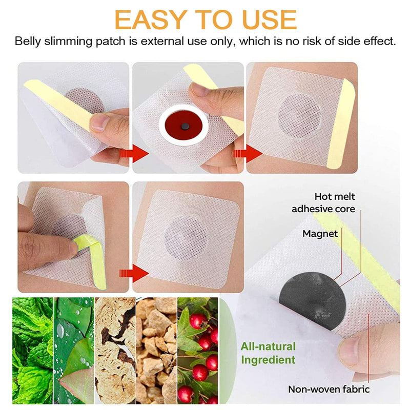 Fat Burning Slimming Patch, Weight Loss Sticker, Natural Vegetable Navel Sticker, Body Weight Shaping Patch For Belly Fat, Natural Treatment, Quick Weight Loss (100 Pieces/Bag) - NewNest Australia