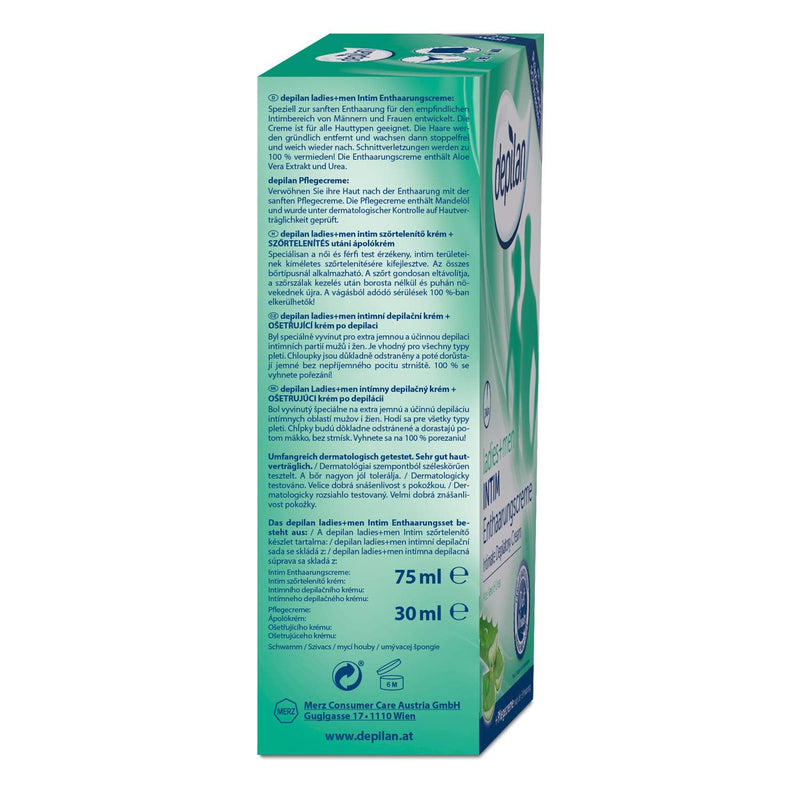 Intimate hair removal cream for men and women depilan - extra gentle hair removal in the intimate area, 75ml + 30ml care cream single pack - NewNest Australia