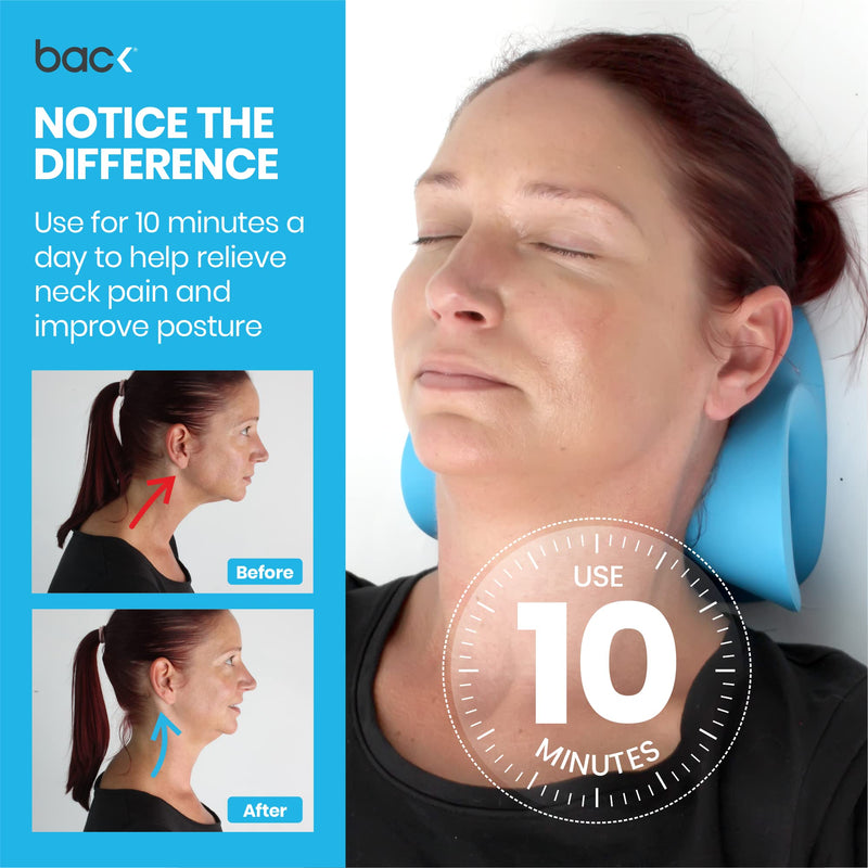 back - Neck Helper Traction Pillow for Pain Relief and Relaxer, Neck Hump and Posture Corrector, Chiropractic Neck Pillow for Pain Relief and Spine Alignment… Blue - NewNest Australia