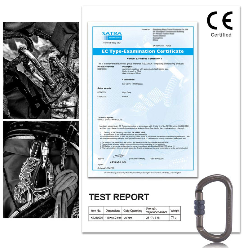 KAILAS 25KN Rock Climbing Carabiner Clip Heavy Duty Screw Gate Buckle Aluminium Ultra Studry Oval HCA Locking Carabiners - NewNest Australia