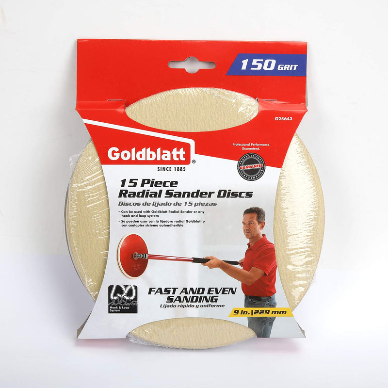 Goldblatt G25643 Vortex 150 Grit 9-Inch Sanding Disk, 15-Pack - NewNest Australia