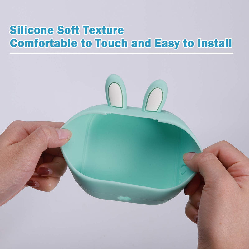 Memoking T02 Protective Case-Bunny Ears Shape Soft Silicone BPA-Free Cute Design Printer Cover, Compatible with T02 Mini Bluetooth Wireless Portable Mobile Pocket Printer, Green - NewNest Australia