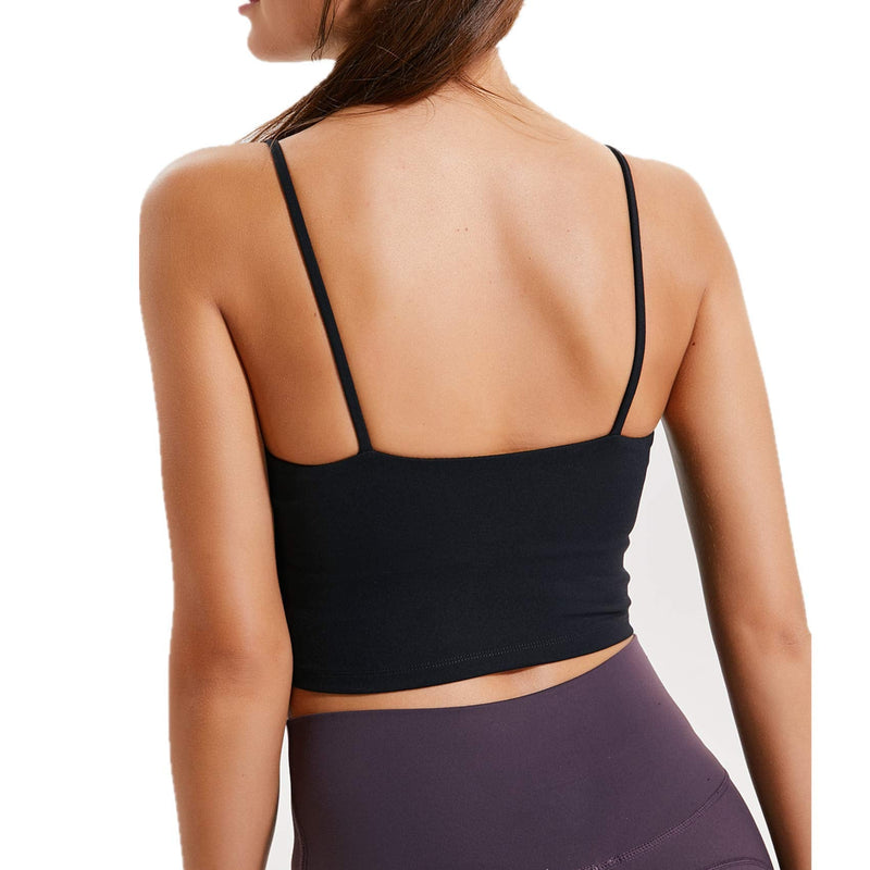 Lemedy Women Padded Sports Bra Fitness Workout Running Shirts Yoga Tank Top Large Black - NewNest Australia
