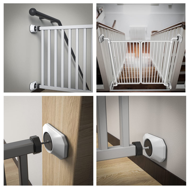 ICERO - Baby Gate Wall Protector - Protect Walls & Doorways from Pet & Dog Gates - for Child Pressure Mounted Stair Safety Gate- 4 Pack, White - NewNest Australia