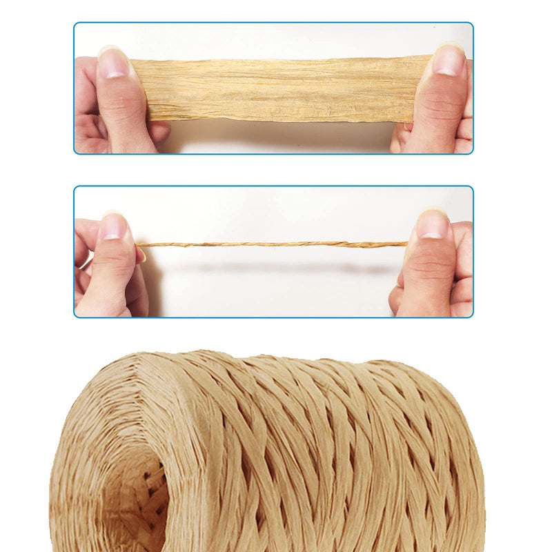 Creatrill 218 Yards Raffia Paper Craft Ribbon Packing Paper Twine, 1/4 Inch by 218 Yards (Kraft) - NewNest Australia