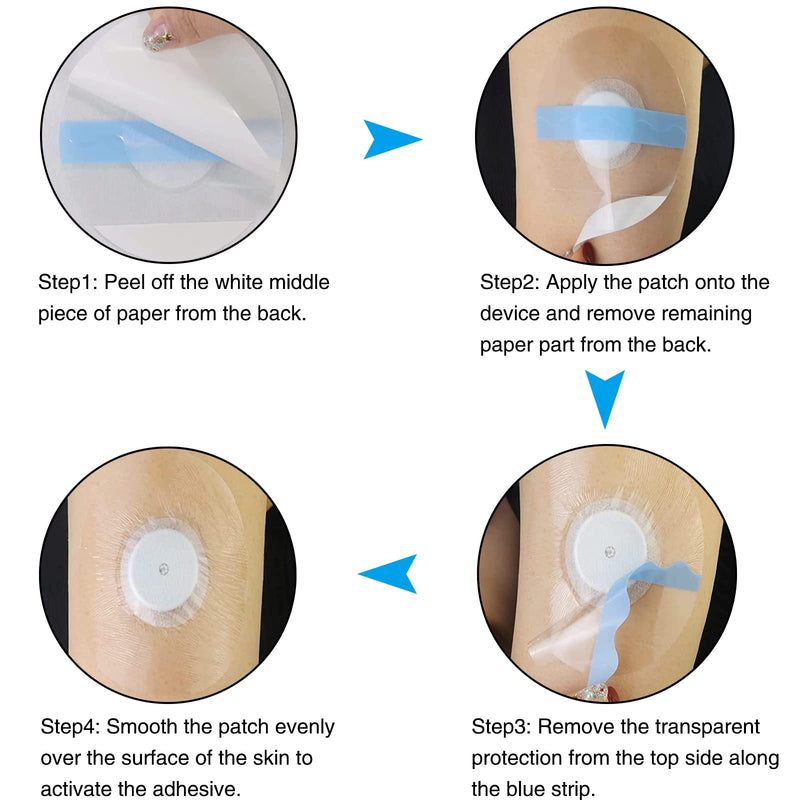 Pack Of 50 Freestyle Libre Plasters, Sports, Waterproof, Skin-Friendly, Round Plasters, Transparent Freestyle Libre Plasters For Freestyle Libre 1, 2 & 3 Sensor, 14 Days Adhesive Plasters - NewNest Australia