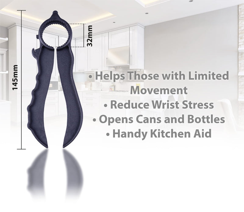 Aidapt Plastic Multi Opener - Designed for Users with Limited Dexterity, Arthritis, Weakened Grip or Wrist. Great Kitchen tool. No more broken Fingernails. Opens twist Bottle Caps and Tin Can Lids. - NewNest Australia