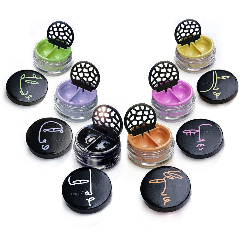 Lensbix contact lens case Faceline. The innovative gift for lens wearers with a lineart motif in candy colors. (Apricot No.14) Apricot No.14 - NewNest Australia