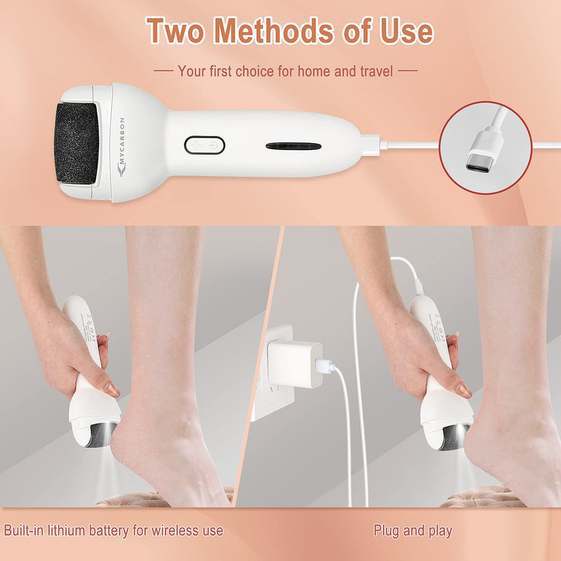 MYCARBON Electric Foot File Waterproof Hard Skin Remover Pedicure Set Rechargeable Feet Callus Remover Foot Care Tool Gift for Dry Dead Cracked Heel - NewNest Australia