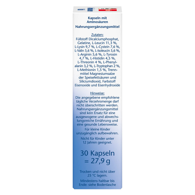 Doppelherz Amino Acids Vital - 12 protein building blocks, including all 9 essential amino acids, for athletes and physically active people - 30 capsules (pack of 2) - NewNest Australia