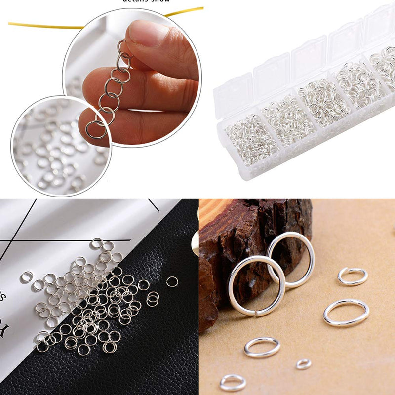 EuTengHao 1504pcs Open Jump Ring and Lobster Clasps Kit Jewelry Repair Tools Kit with Jewelry Pliers Jump Rings Opener Tweezers Jewelry Making Accessories for Necklace Making Repair (Bright Silver) Bright Silver - NewNest Australia