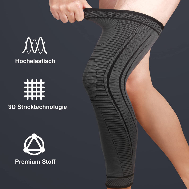 Yeloumiss Knee Support Long Pack Of 2 Knee Support Compression Knee Pads With Non-Slip Silicone Breathable Knee Brace For Men Women For Sports Running Acl Arthritis (Black, Xl) - NewNest Australia