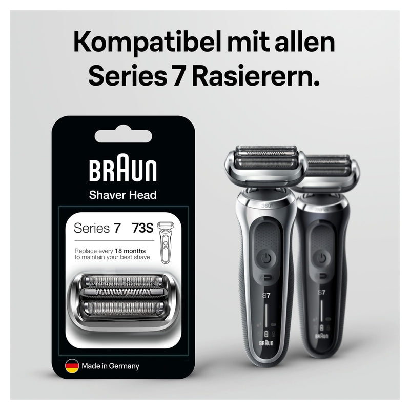 Braun Series 7 shaving head, electric razor, replacement shaving part compatible with men's razor Series 7 of the new generation, 73S, silver, pack of 1 - NewNest Australia