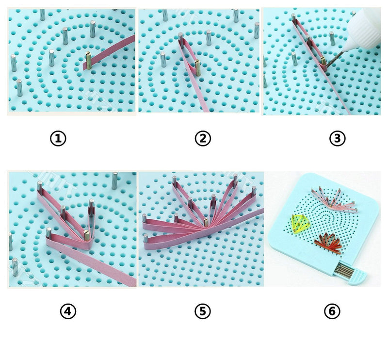 YURROAD Quilling Tool Quil Board with Pins Storage Box, Grid Guide Quilling Board for Making Paper Strips - NewNest Australia