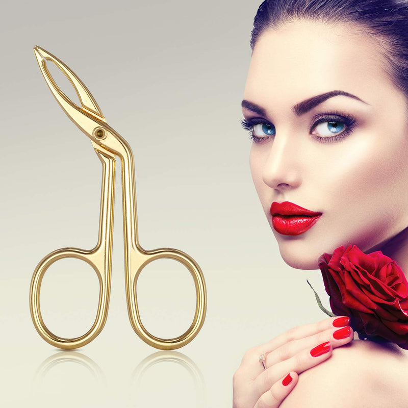 3 Packs Eyebrow Tweezers, Scissors Shaped Eyebrow Straight Tip Tweezers Clip, Flat Tip Tweezers Hair Plucker, Straight Tip Hairgripping Eyebrow (Gold Plated, 3 Packs) - NewNest Australia