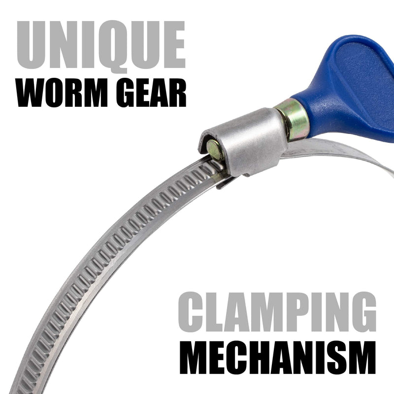 4 Inch Thumb Screw Key Adjustable 304 Stainless Steel Hose Clamps, Pipe Clamp, Worm Gear Clamps, Dryer Vent Clamp, Dust Collection, Automotive, RV Clamp 5 pack (4" Hose Clamp) - NewNest Australia