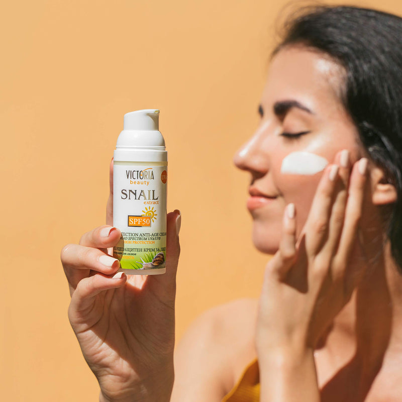 Snail Extract Sun Protection SPF50 Cream - Natural Ingredients - Regenerates, Restores and Protects the Skin from Both UVA and UVB Rays - NewNest Australia