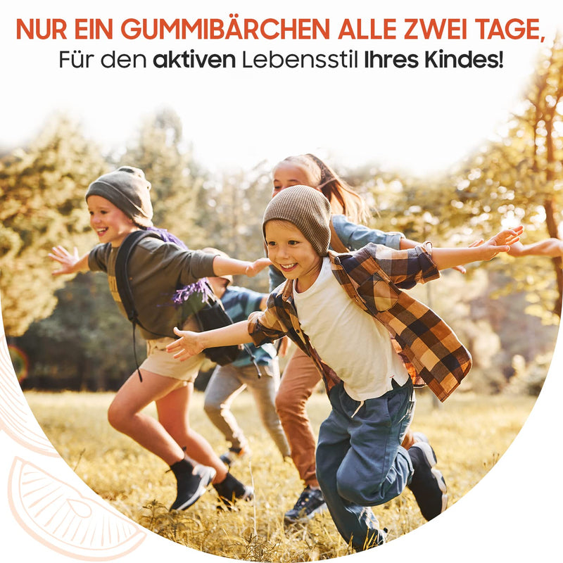 Vitamin D3 children's gummy bears 1000 IU - alternative to tablets & drops - 8 month supply - bones, teeth & immune system (EFSA) - 120 star-shaped pieces - 1 gummy every 2 days - orange flavor - NewNest Australia